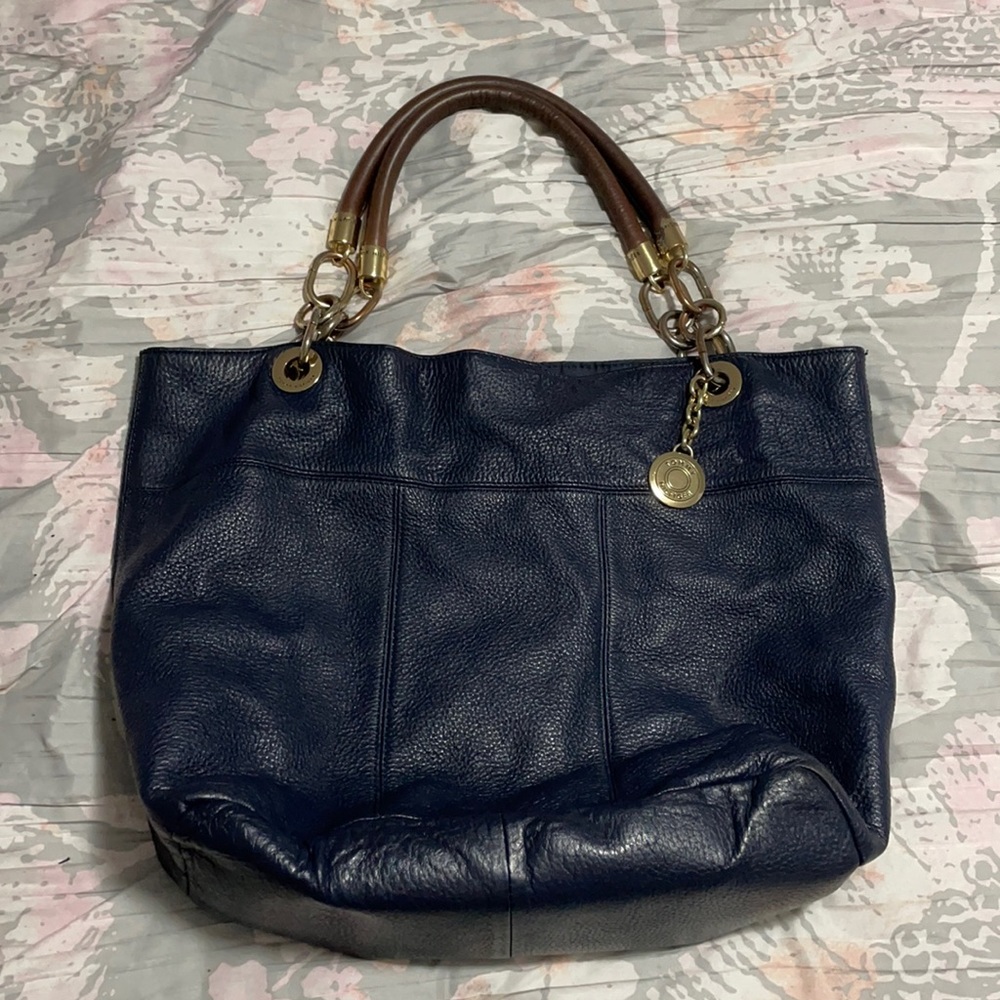 Tommy Hilfiger royal blue leather tote